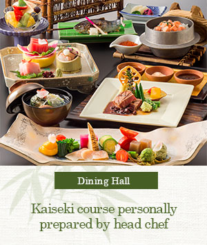 Kaiseki cuisine (seven dishes) and buffet using local ingredients