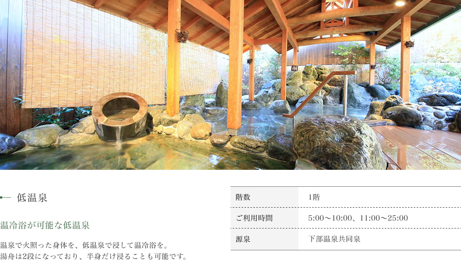 松ぼっくりの湯 低温泉