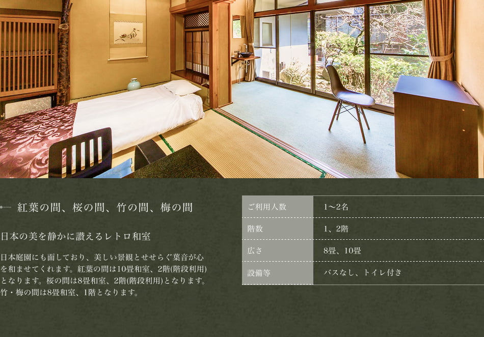 裕林亭 紅葉の間、桜の間、竹の間、梅の間